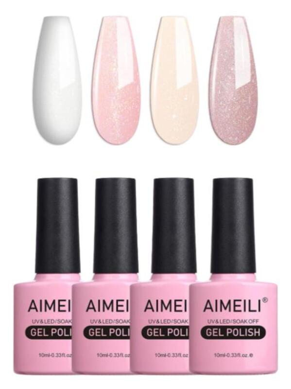 Frascos de esmalte em gel profissional com a lista de ingredientes visível no rótulo — tema: identificar TPO e DMPT